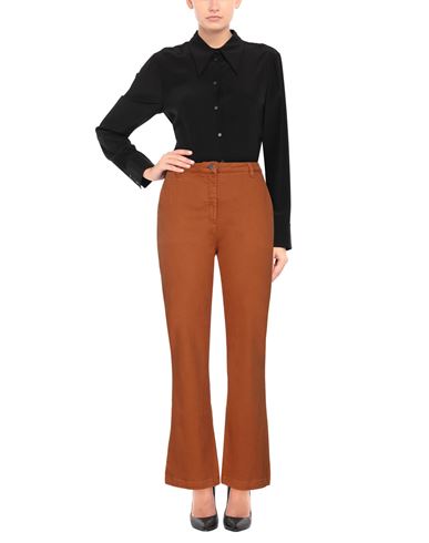 Woman Jeans Brown Size 6 Cotton, Elastane