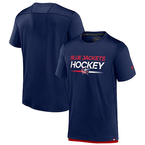 Men's Fanatics Navy Columbus Blue Jackets Authentic Pro Tech T-Shirt