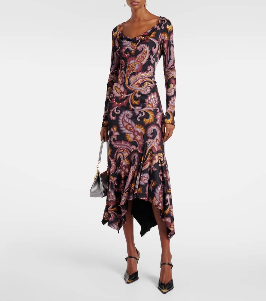Paisley jersey maxi skirt