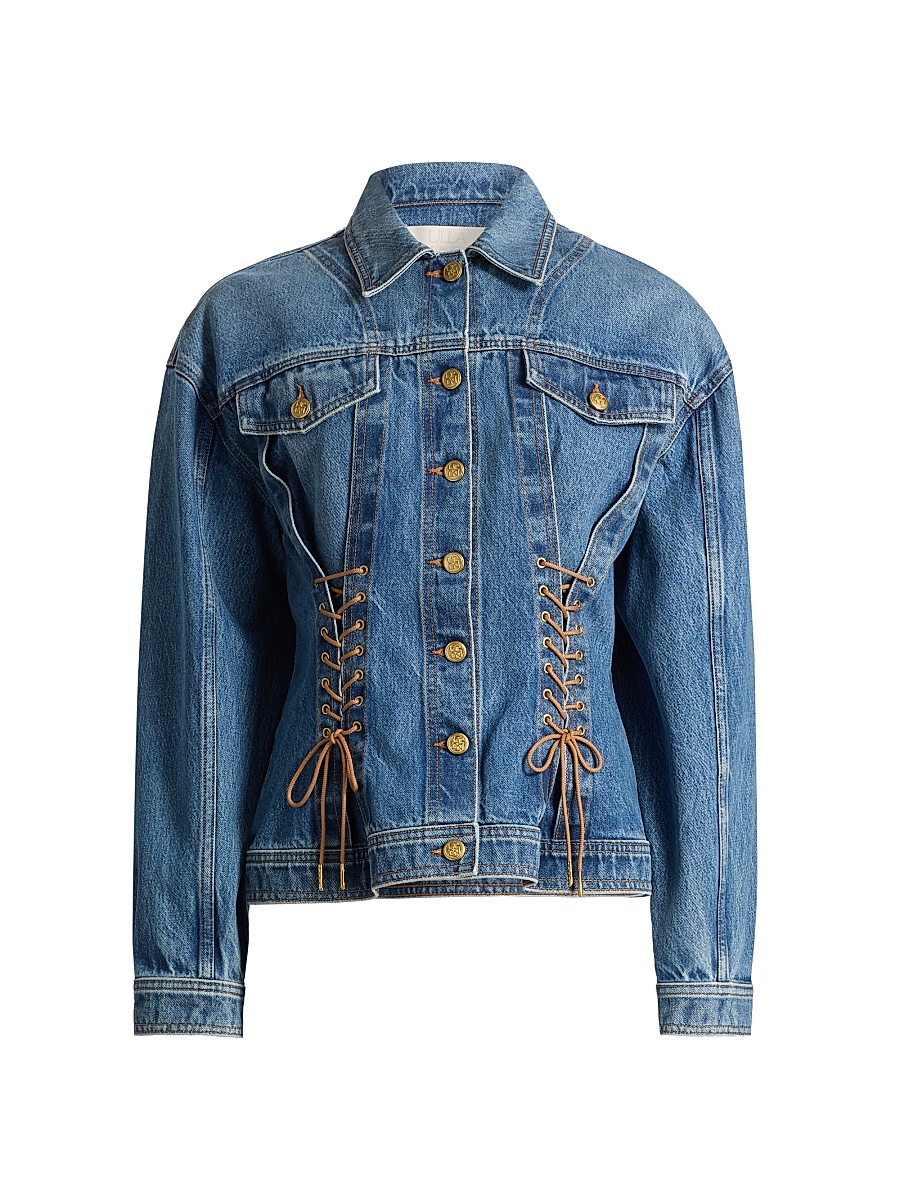 Women's The Noemi Lace-Up Denim Jacket - Danube