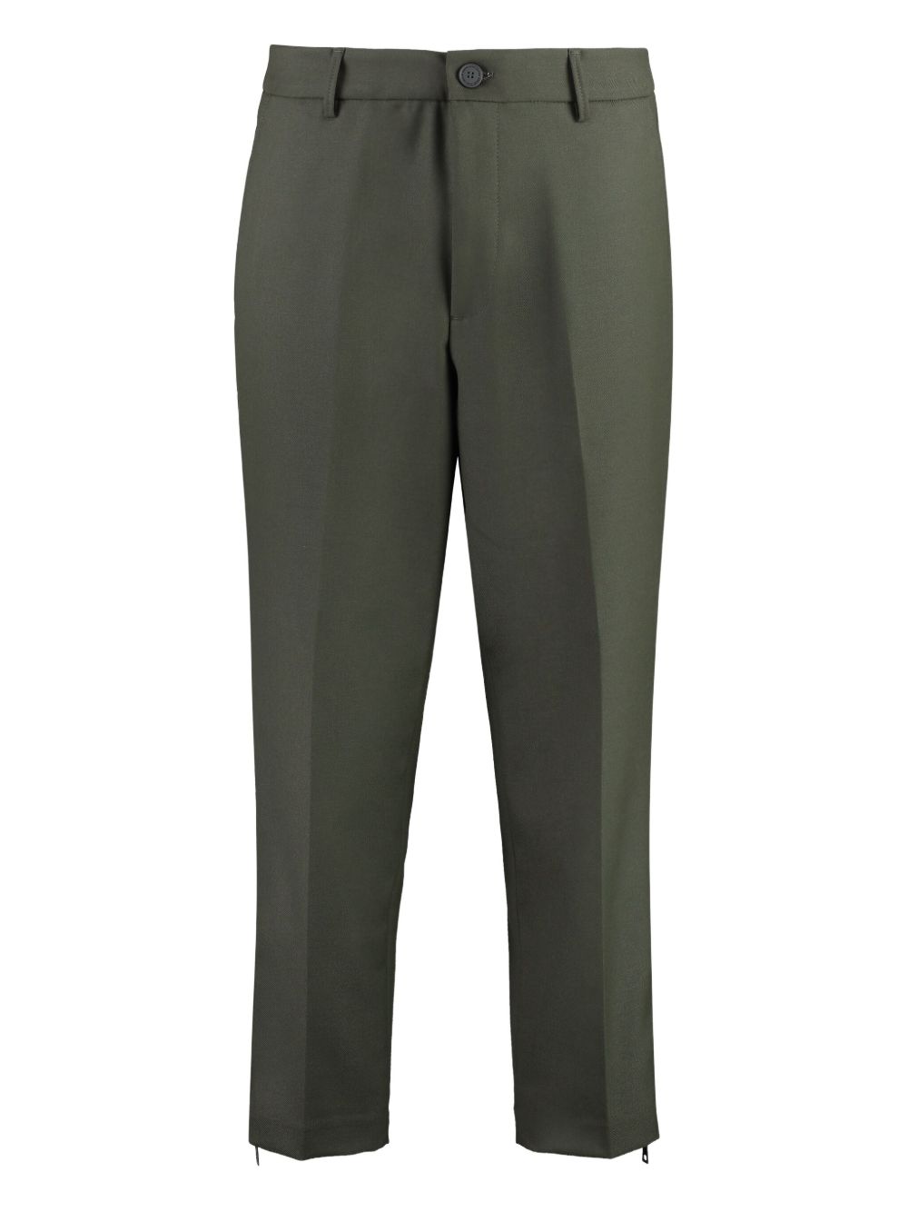 Creased straight-leg trousers - Green
