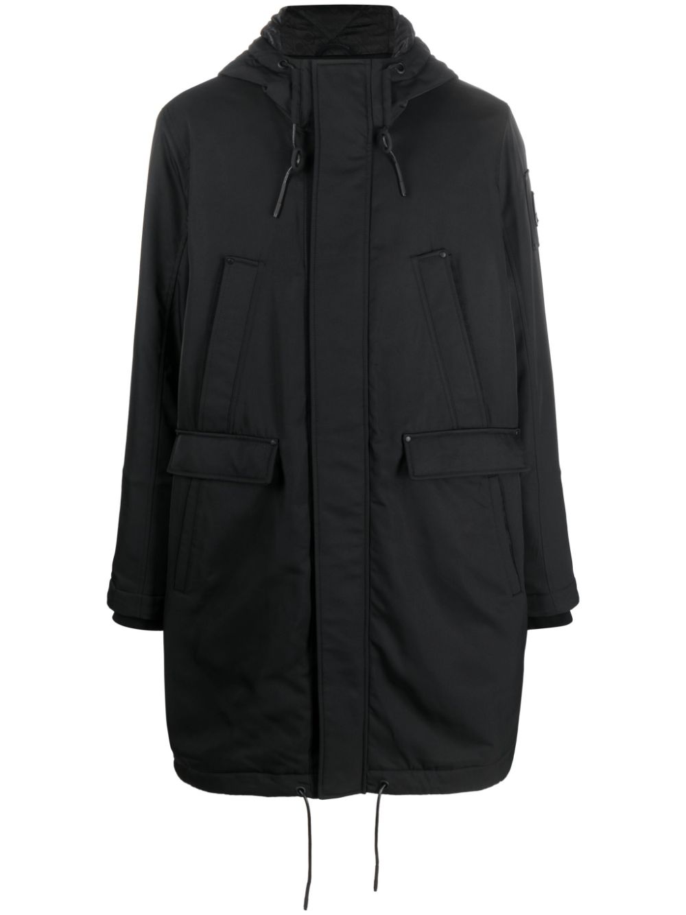 Hooded parka coat - Black