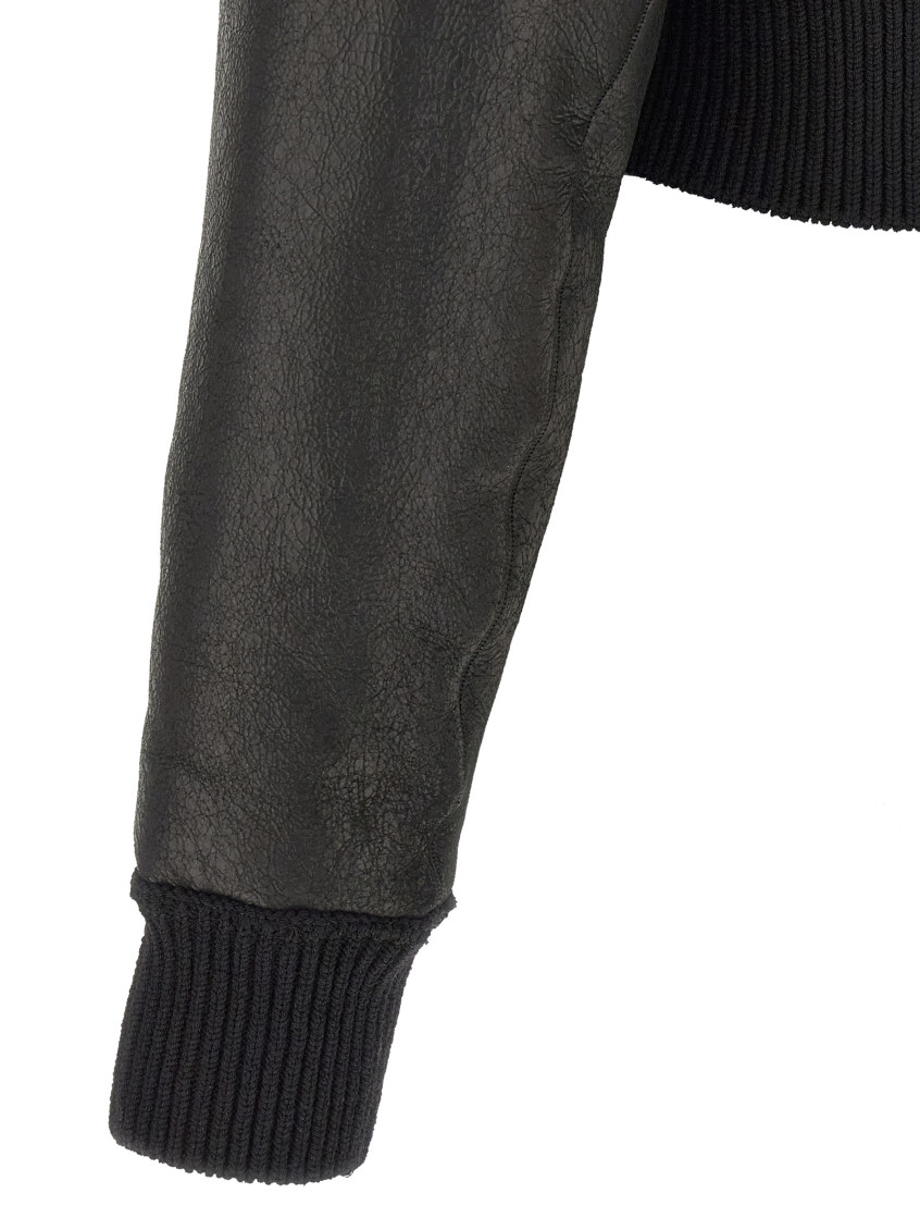 Rick Owens - cropped shearling collar bomber coat