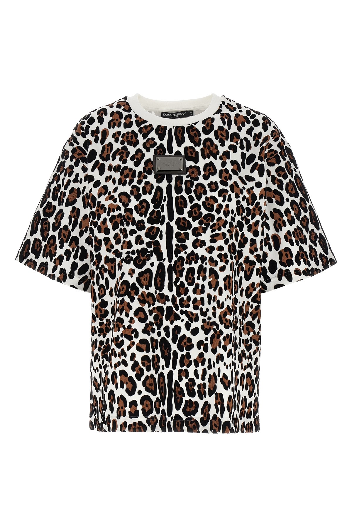 Animal Print Logo Plaque T-Shirt
