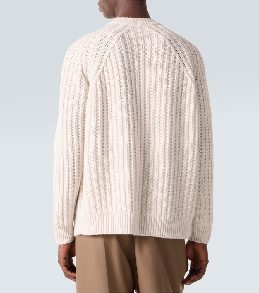 Ribbed-knit wool and cashmere sweater