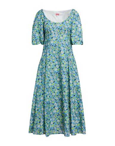 Woman Midi dress Light blue Size 8 Cotton
