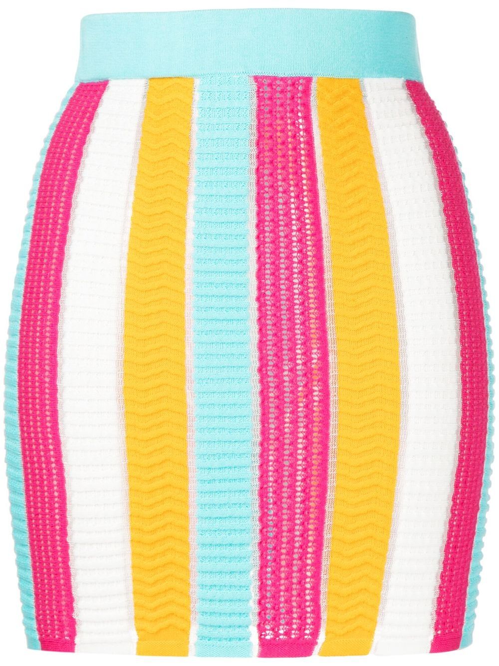 Colour-block knitted skirt - Multicolour