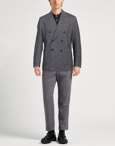 Man Blazer Navy Size 44 Cotton, Linen