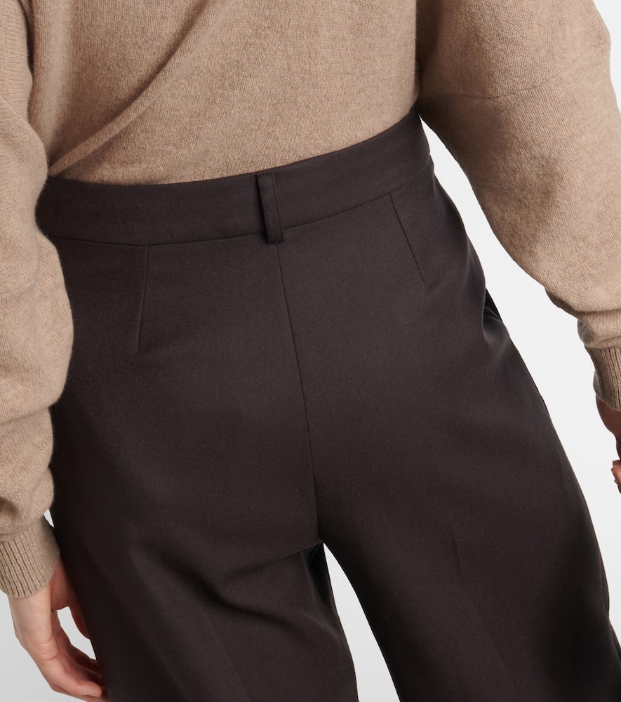 High-rise wool wide-leg pants