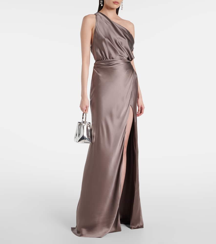 The Sei Draped one-shoulder silk satin gown