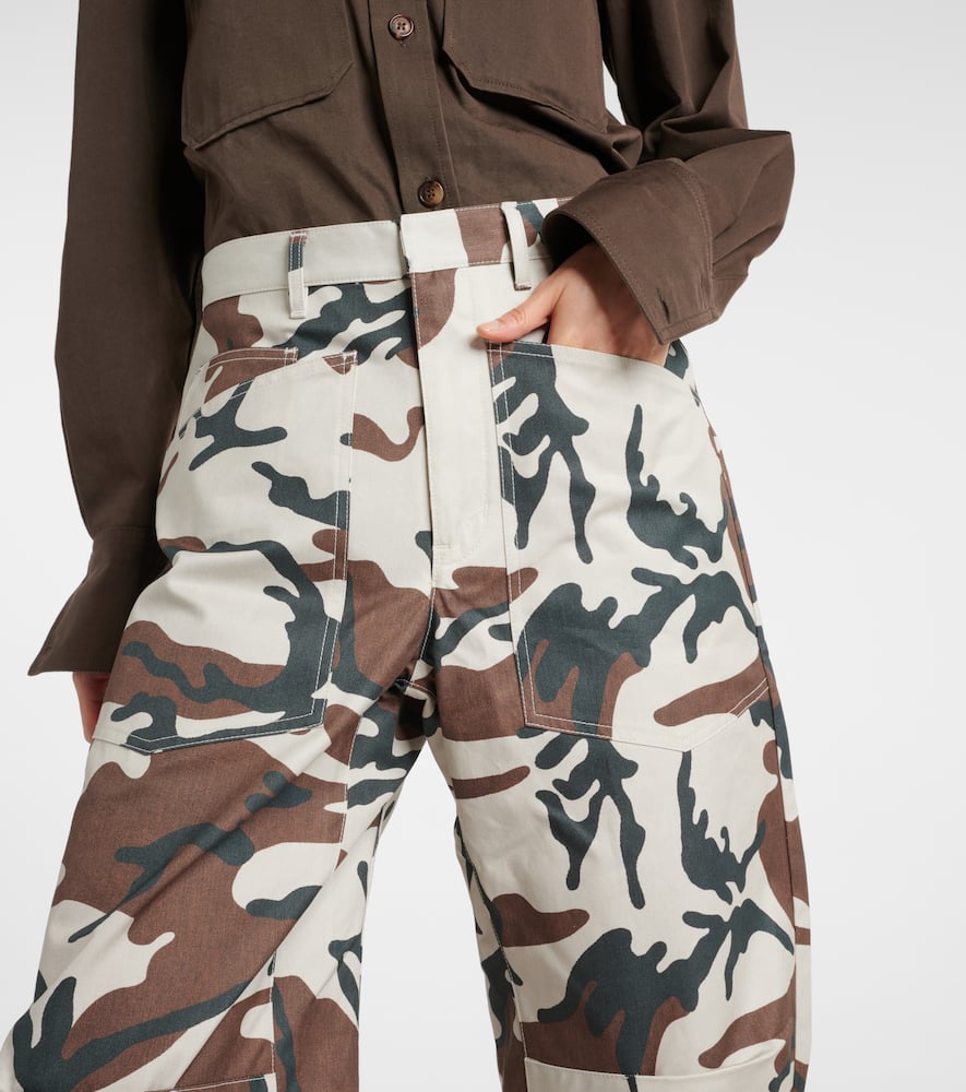 Shon camouflage cotton cargo pants