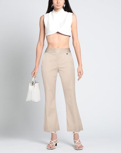 Luckylu Milano Woman Pants Beige Size 2 Cotton, Elastane