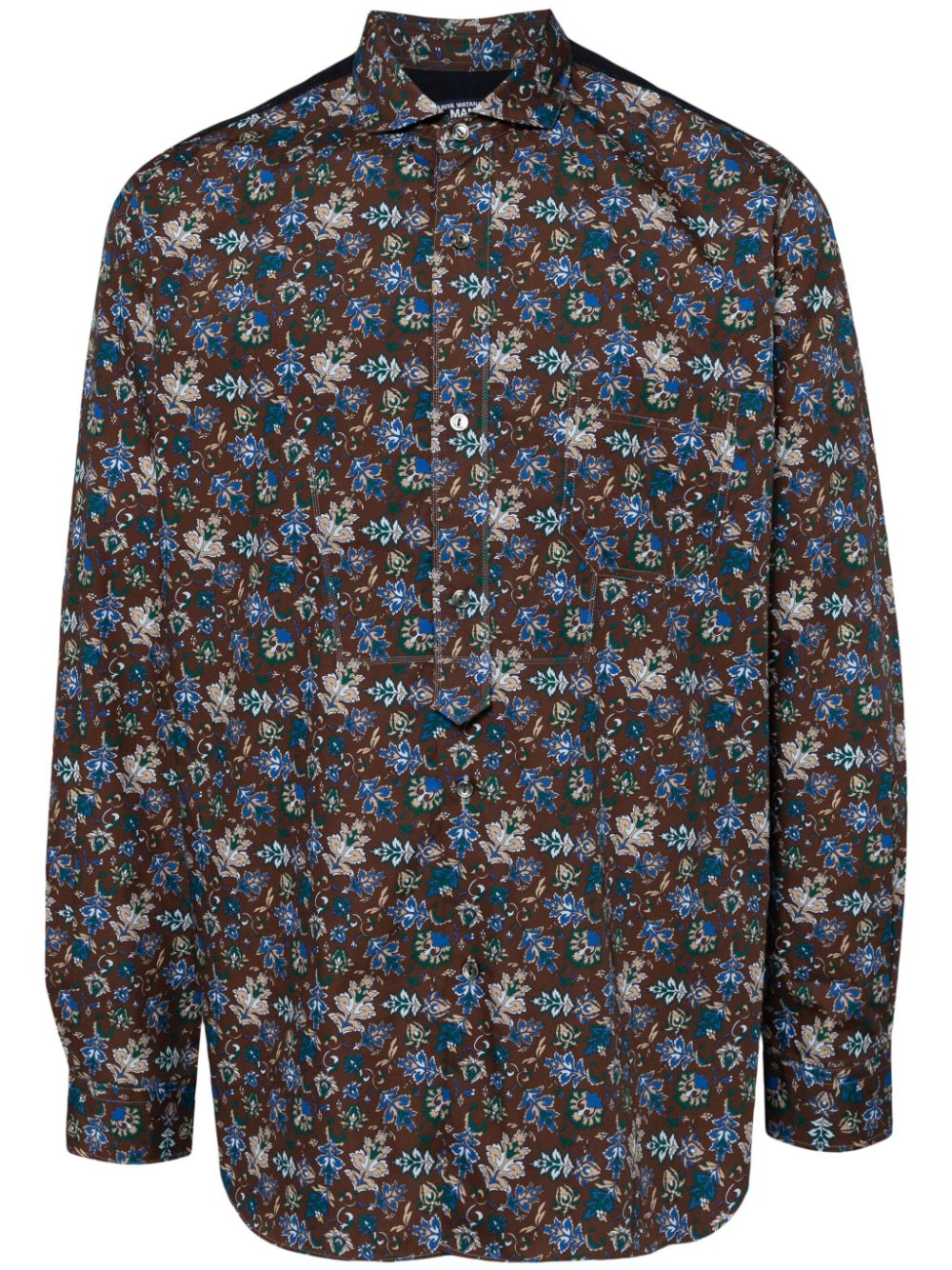 Paisley striped cotton shirt - Blue