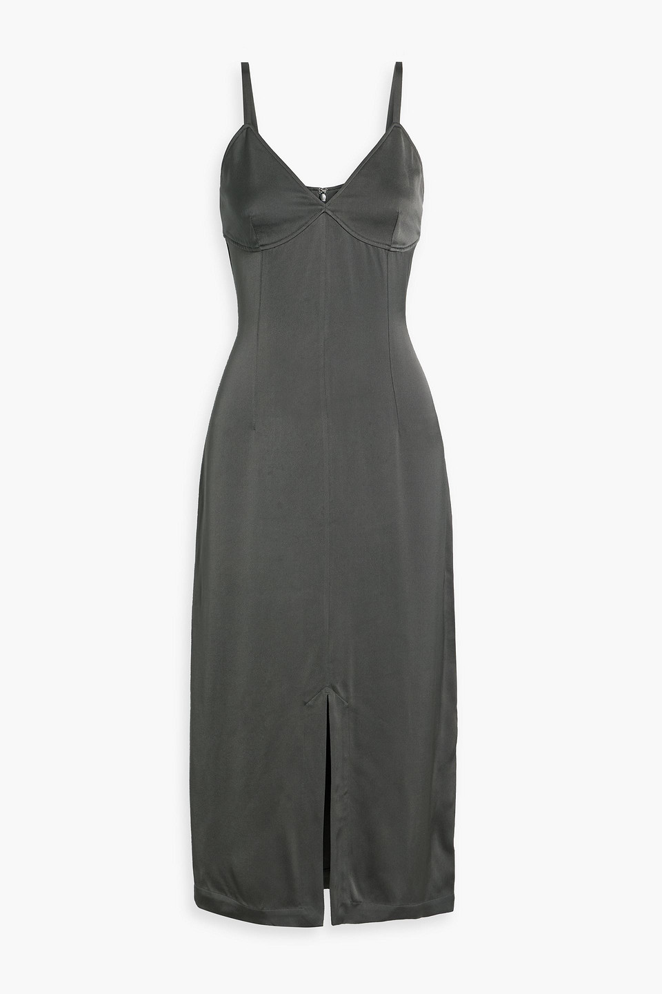 Satin-crepe midi dress - Gray - FR 32