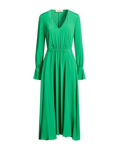 Woman Midi dress Green Size 2 Acetate, Silk
