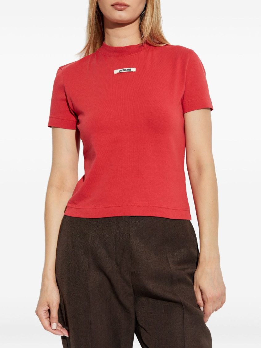 Logo-tag short-sleeve T-shirt - Red