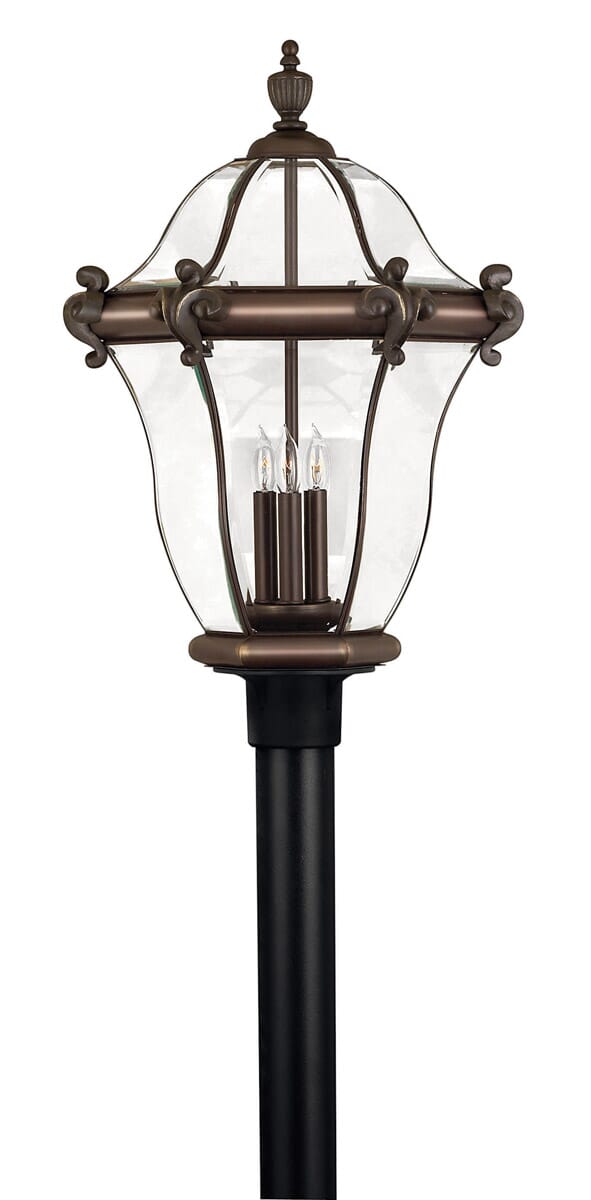 Copper Bronze LED Post Top Pier Mount from the San Clemente Collection