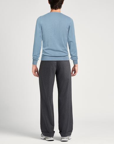 Man Sweater Light blue Size L Cotton