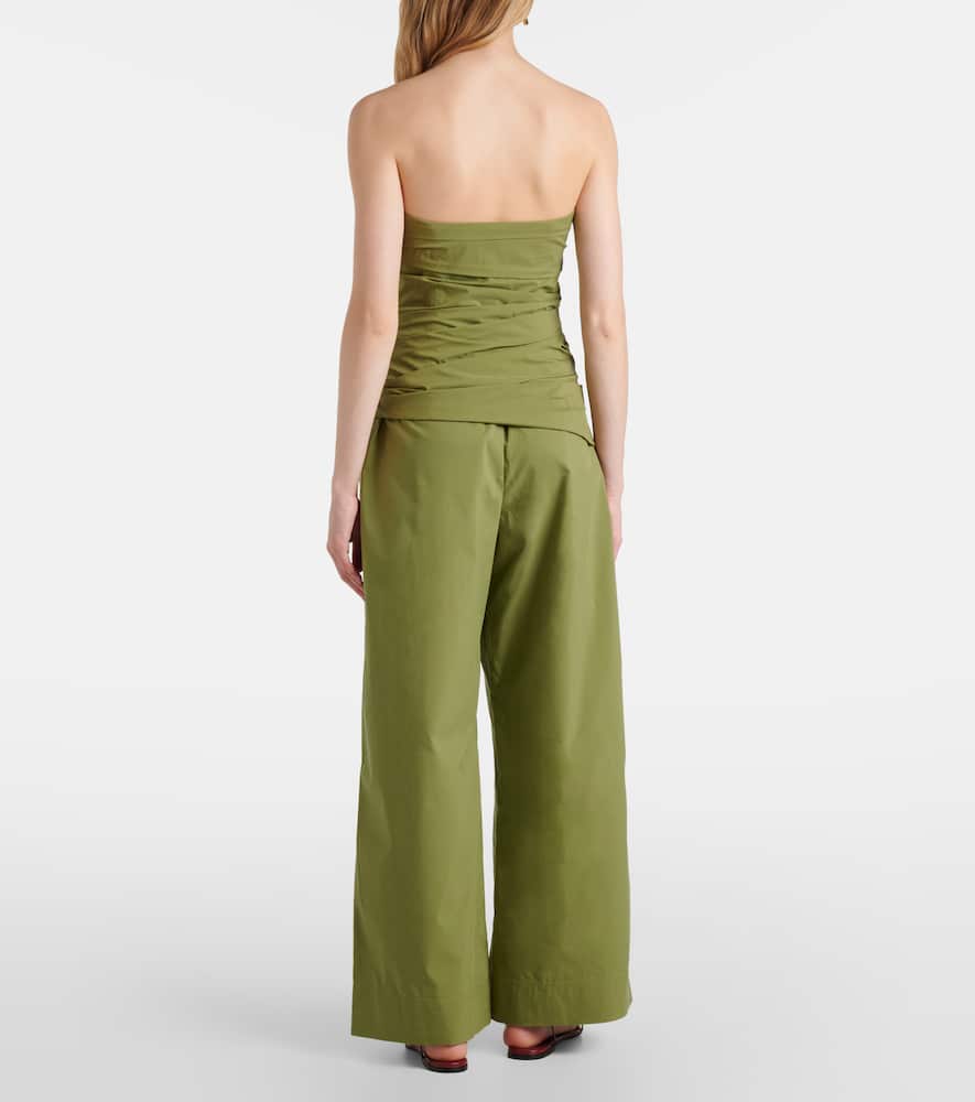 Emerson ruched cotton-blend tube top