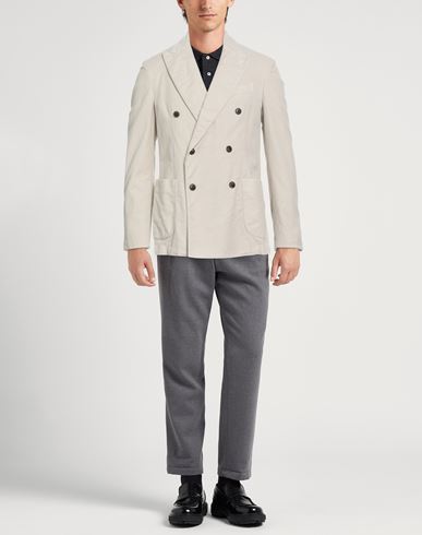 Man Blazer Beige Size 40 Cotton, Elastane