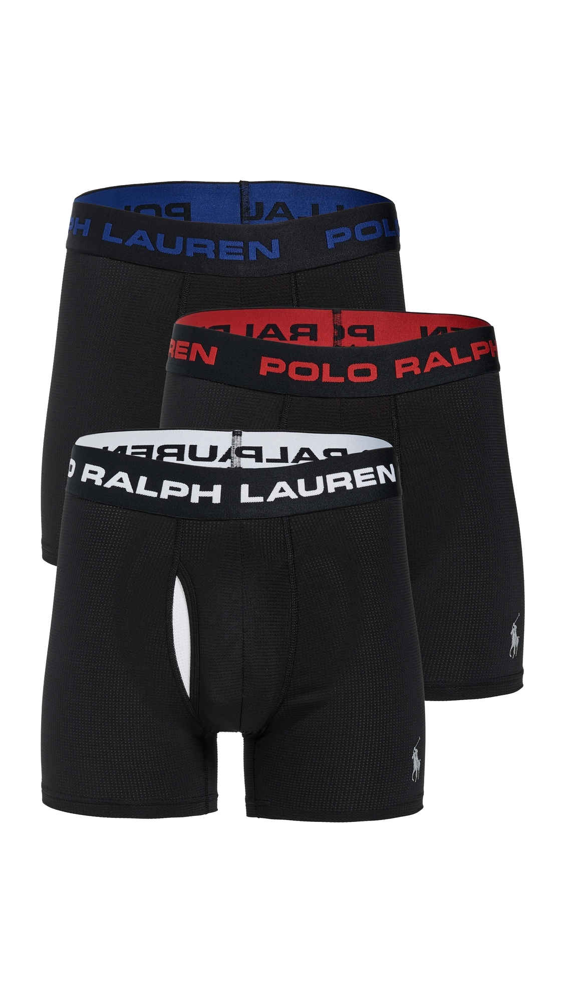 Perfect Pouch Mesh Boxer Briefs 3 Pack Polo Black