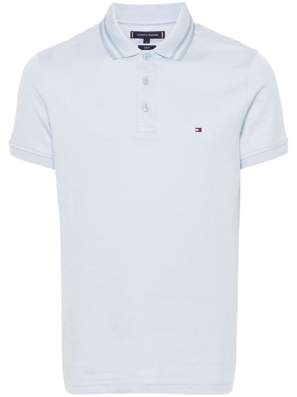 Logo-embroidered organic cotton polo shirt - Blue