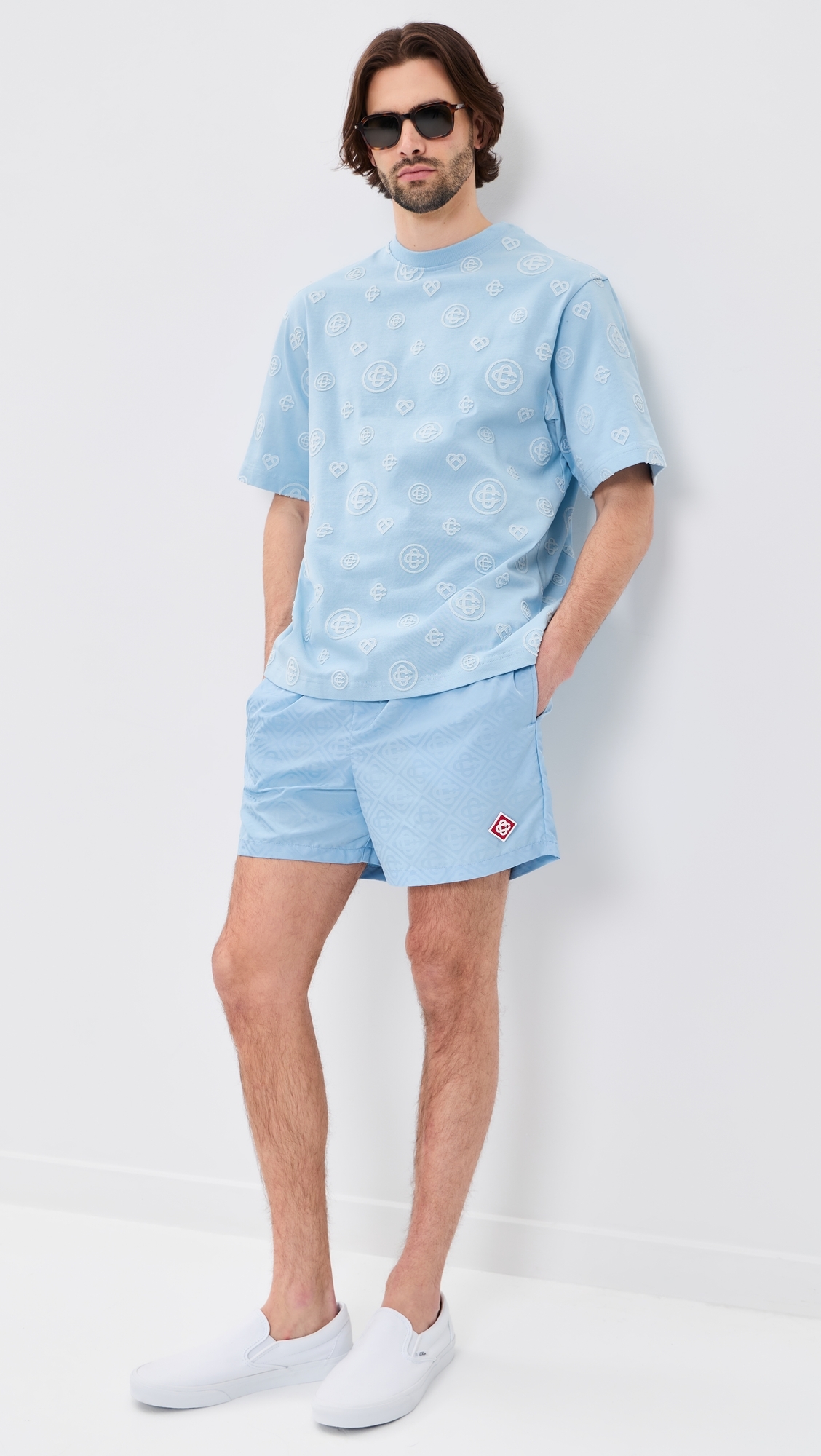 Monogram Jacquard Swim Shorts Blue
