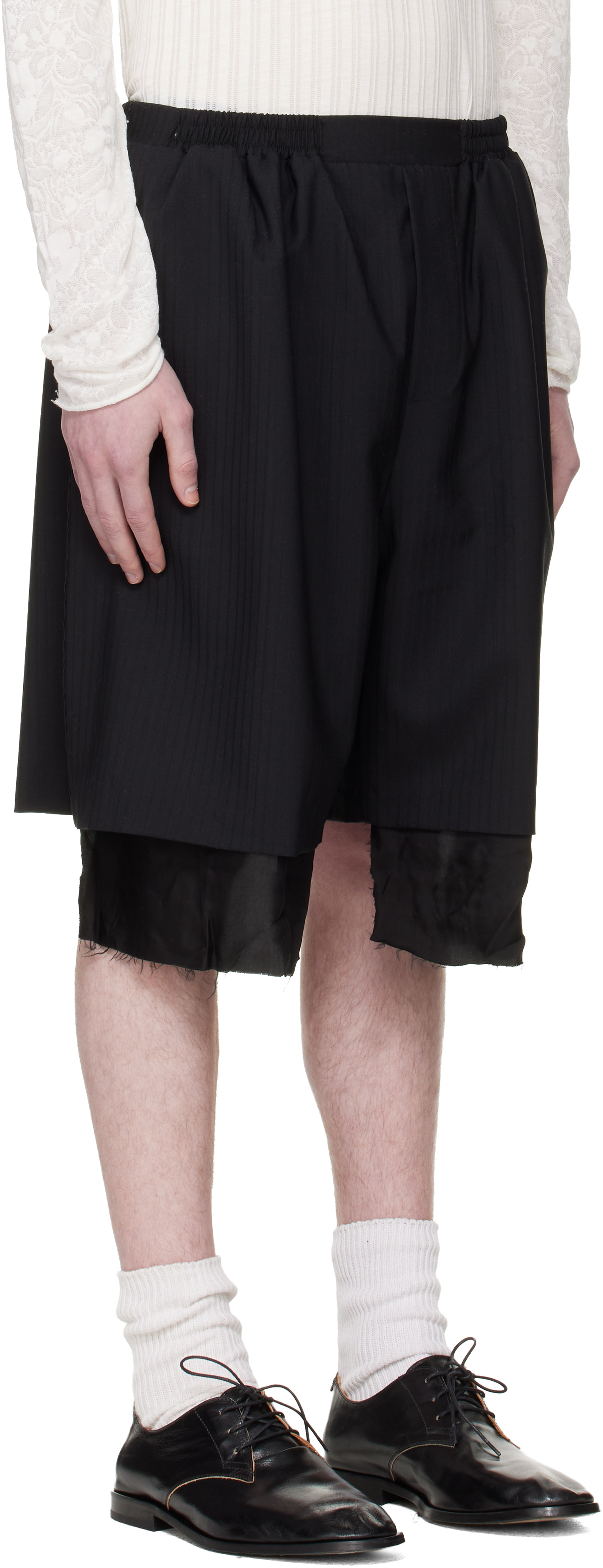 Black Exploded Lining Shorts