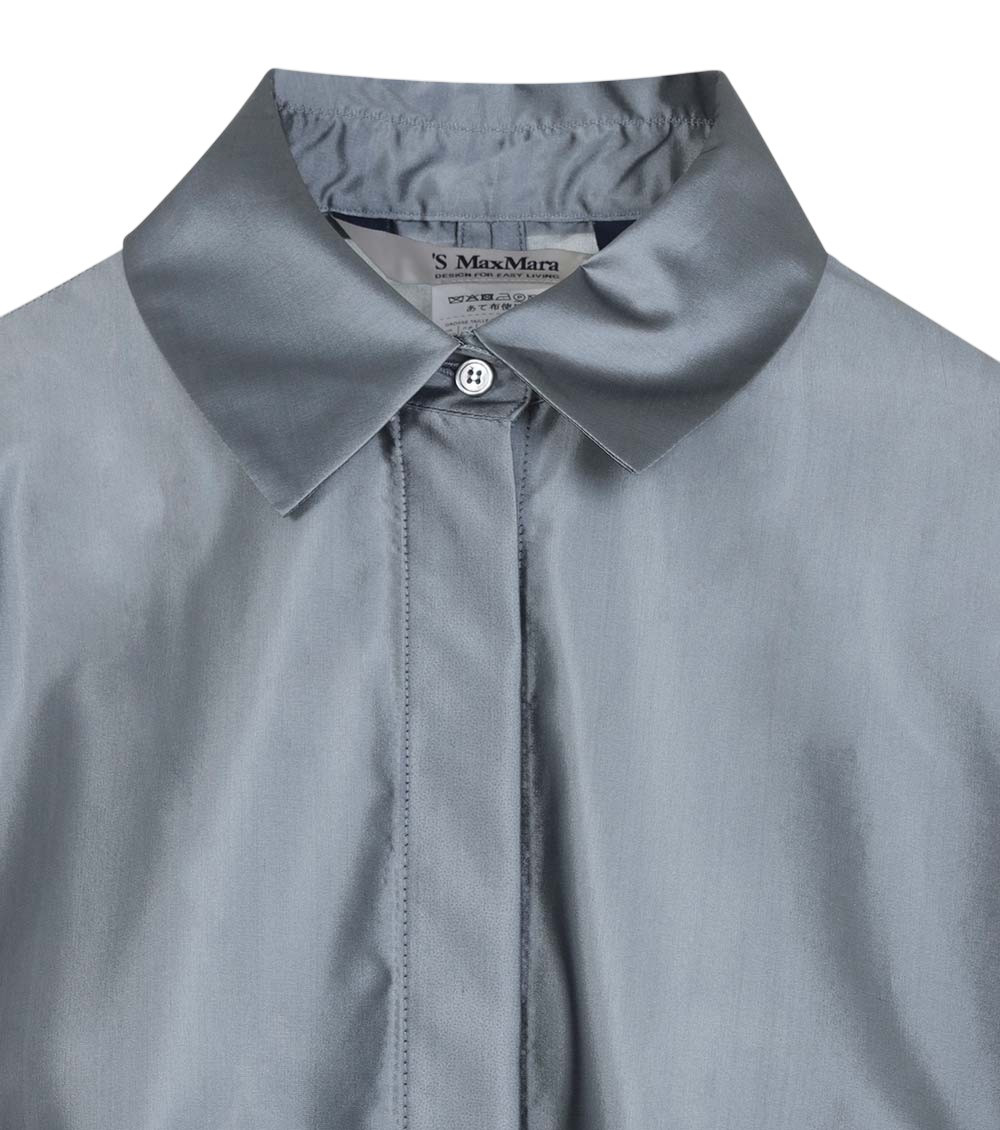 Dark Grey Shirt Collar Midi Shirt Dress