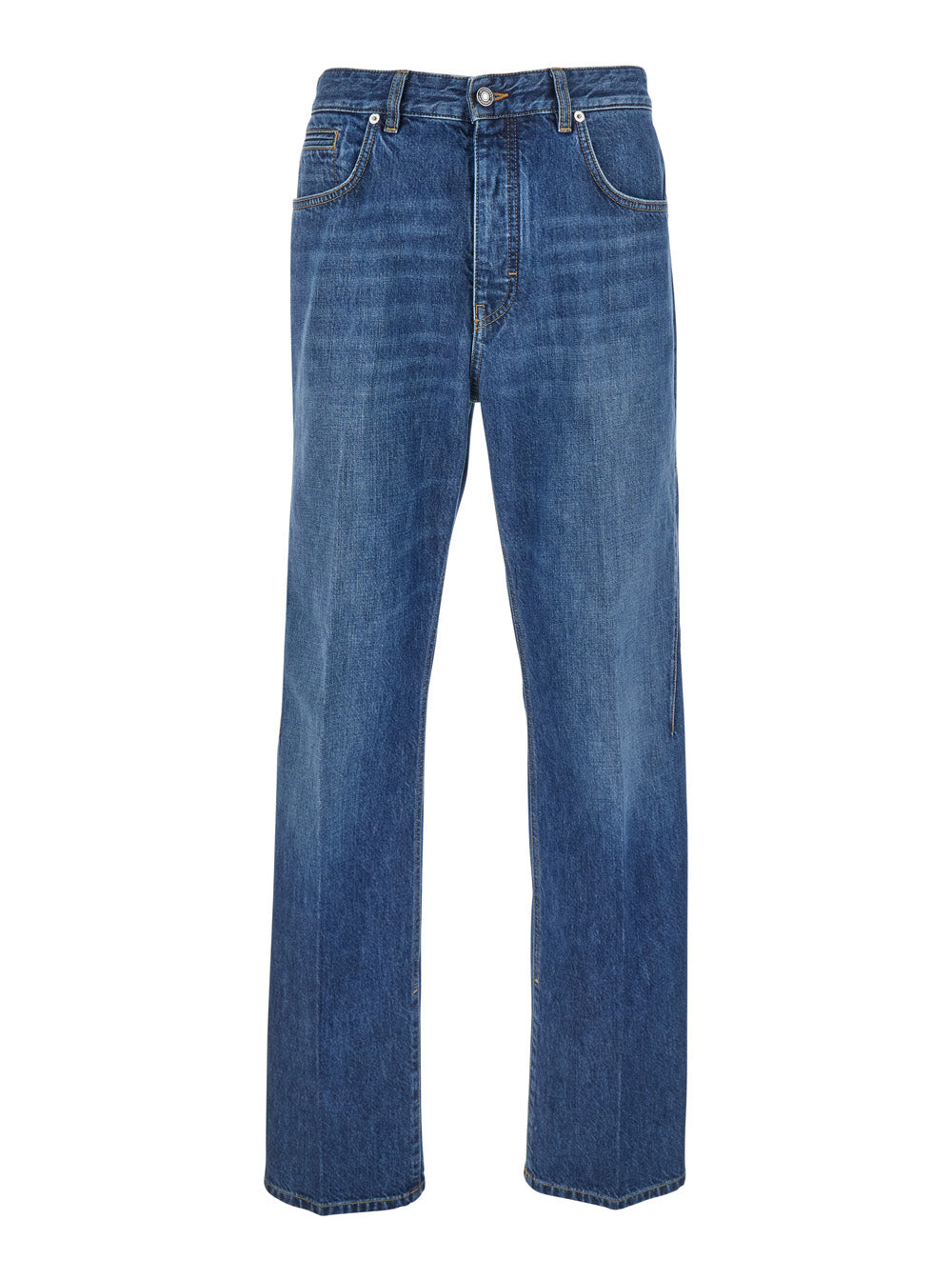 Logo-Patch Five-Pocket Jeans — Blue