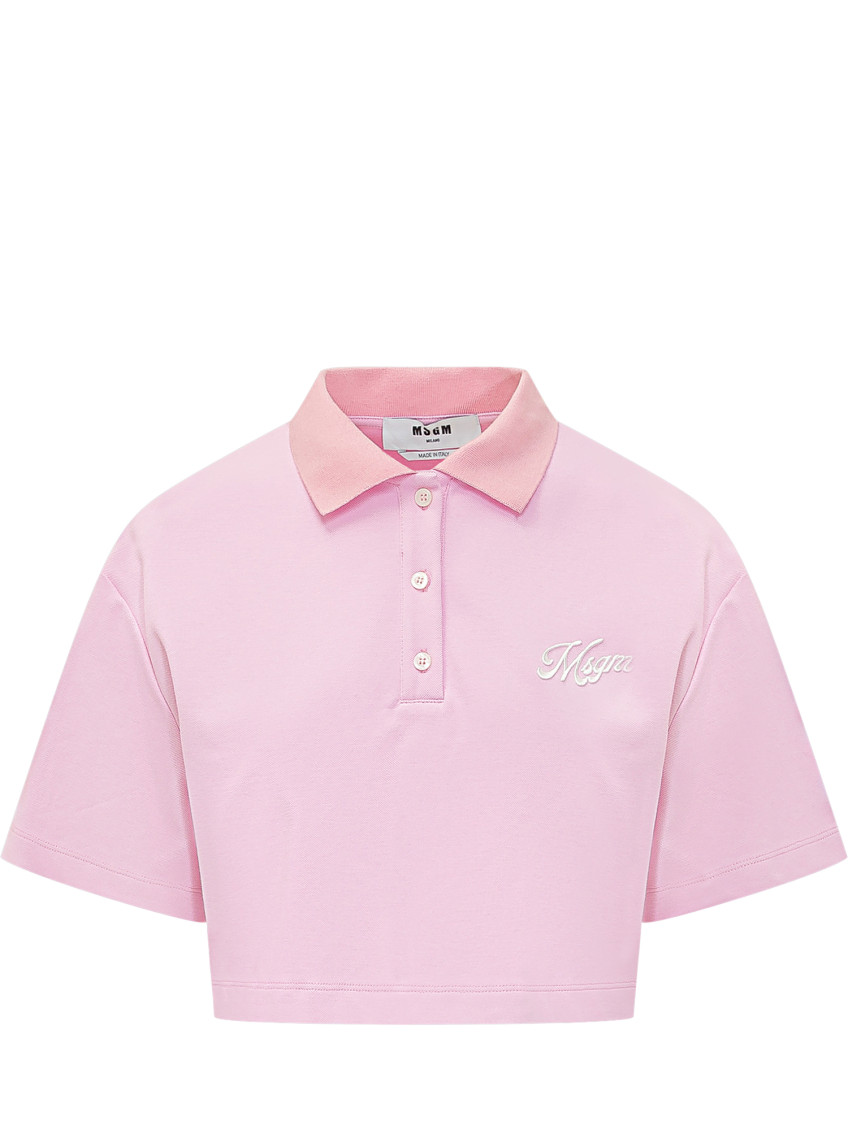 Pink Logo Shirt Collar Polo