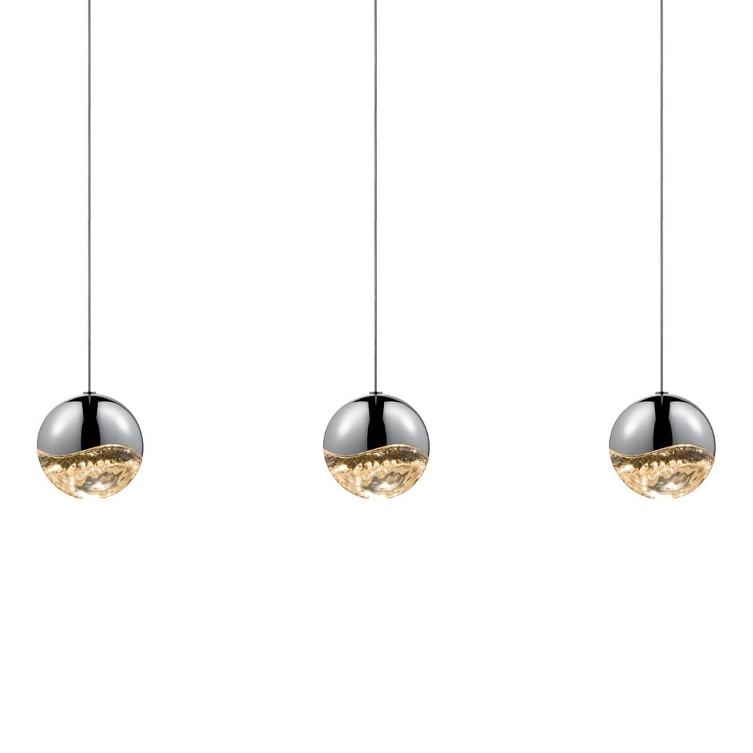 Grapes 37.75" 3-Light LED Pendant in Polished Chrome