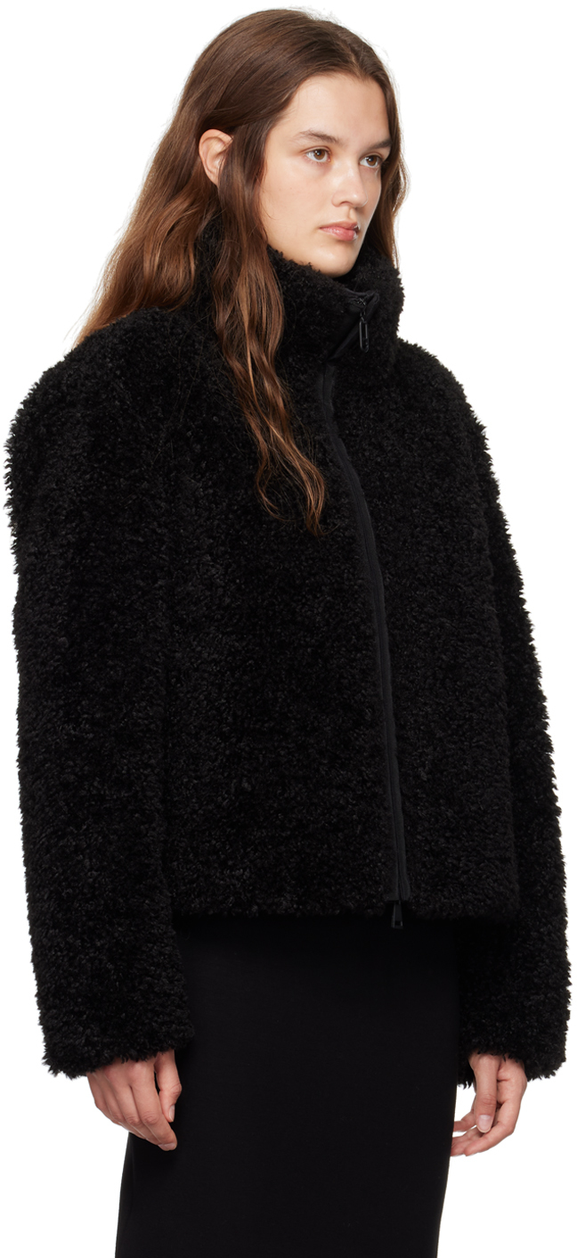 Moncler Black Bridoire Faux-Shearling Down Jacket