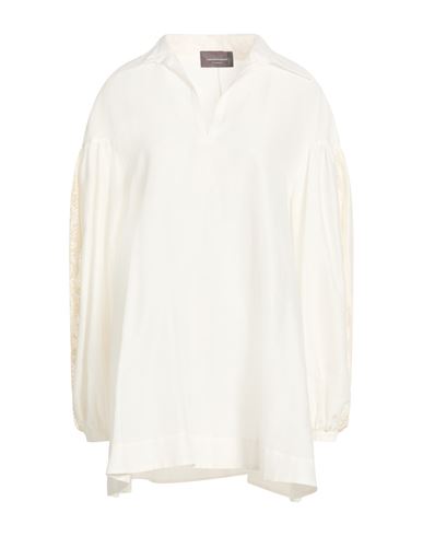 Woman Top White Size 4 Cotton, Silk
