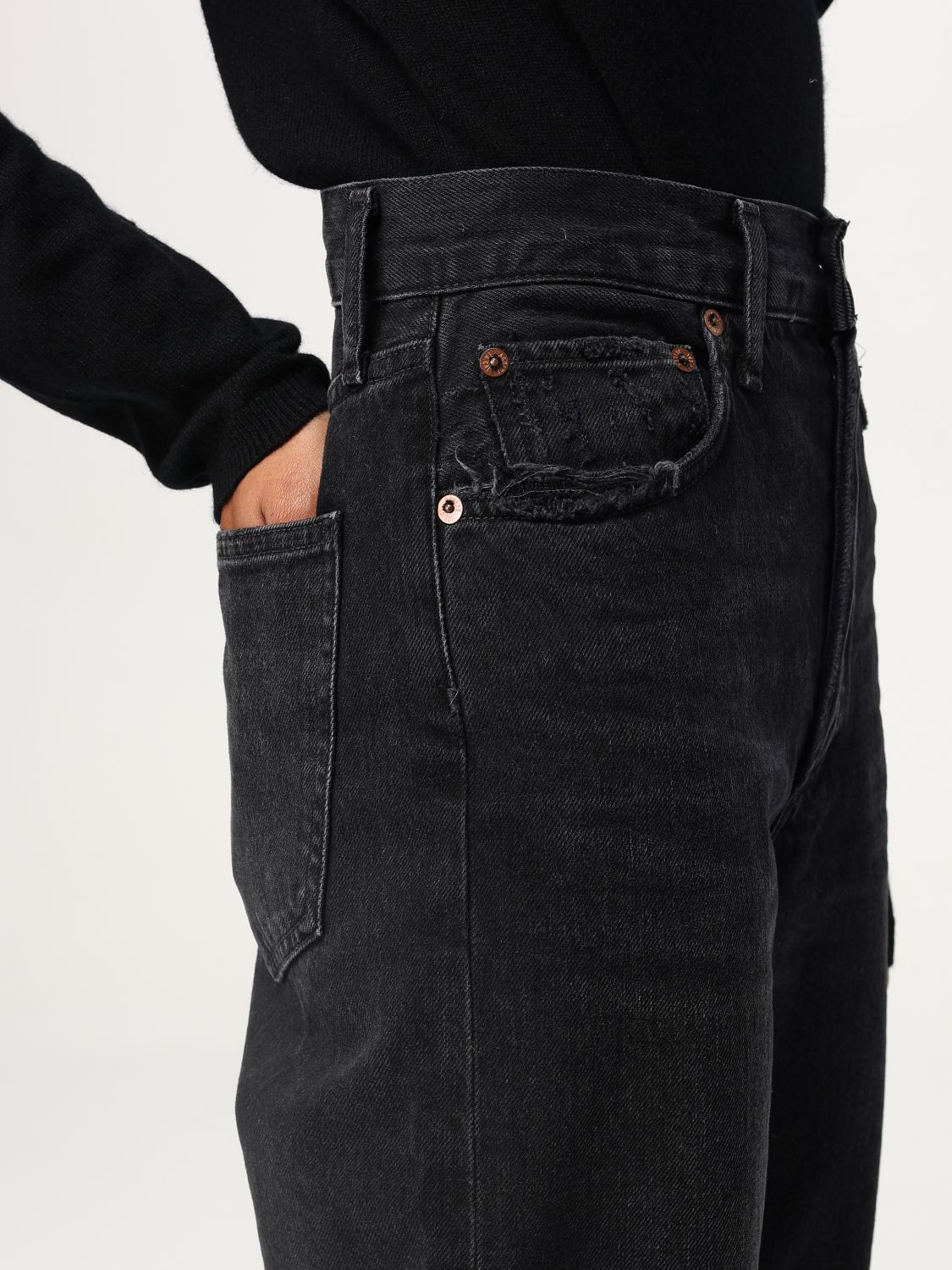 Mid-rise wide-leg jeans - Black