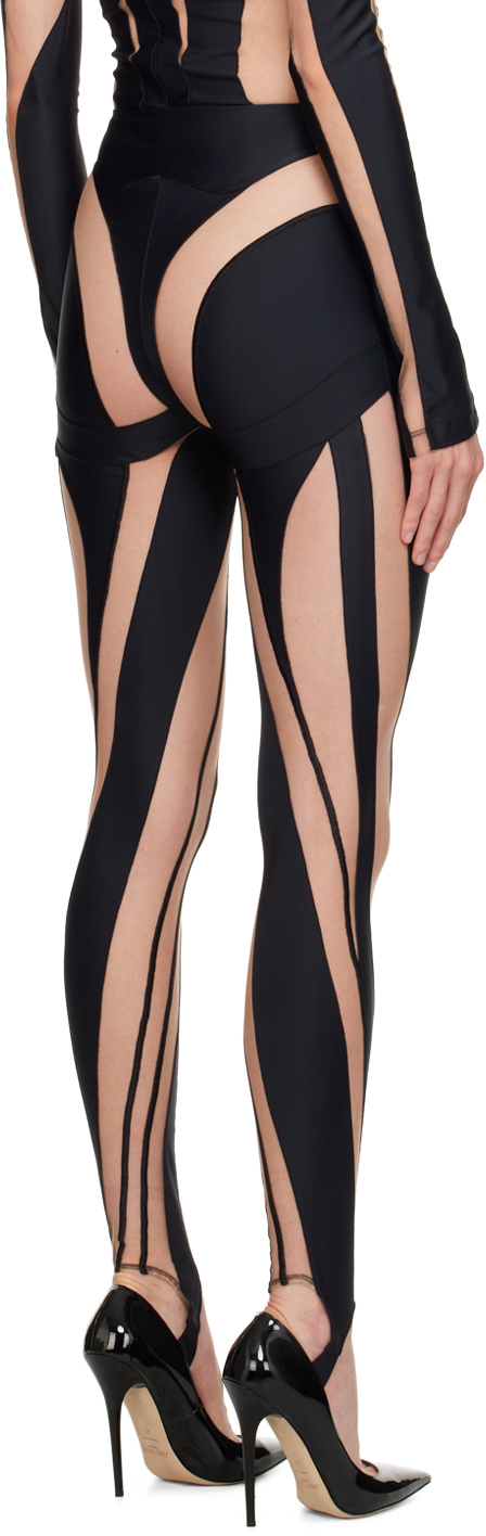 Mugler Black Spiral Leggings