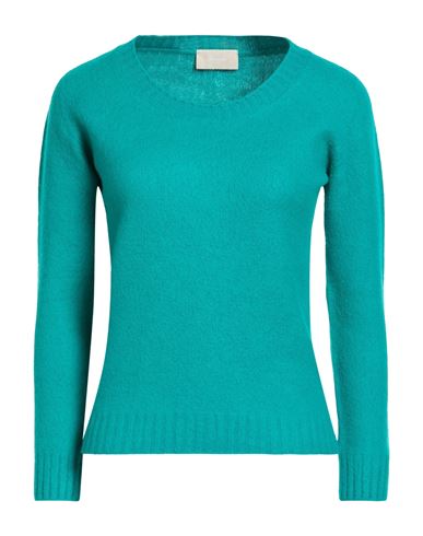 Woman Sweater Emerald green Size S Lambswool