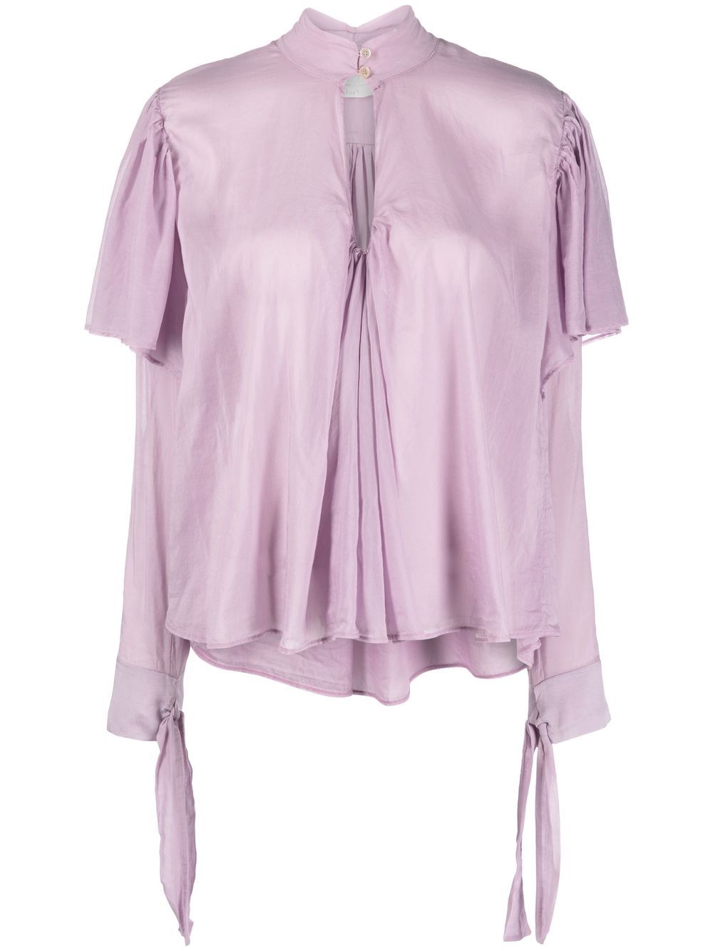 Ruffled draped blouse - Purple