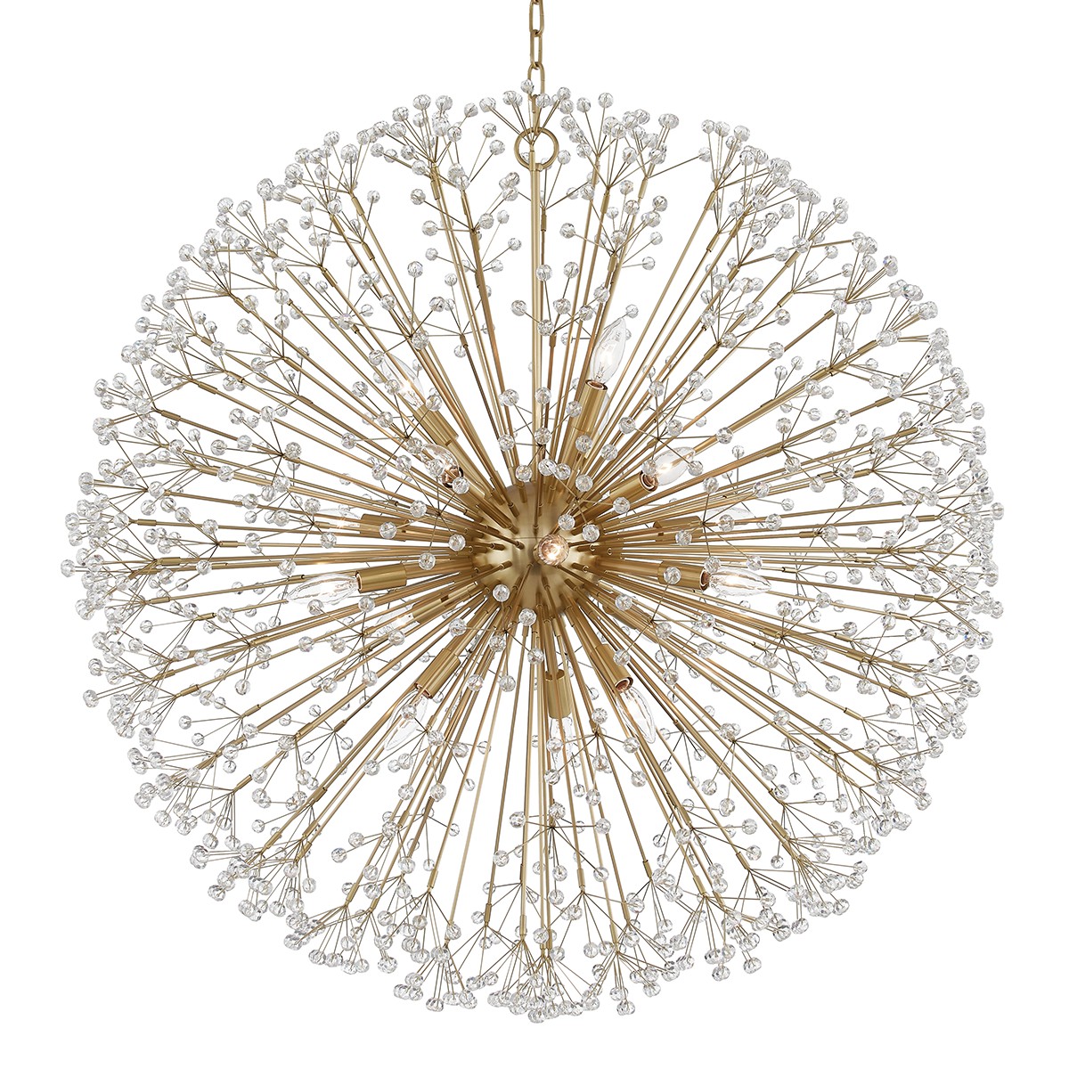 Aged Brass 16 Light Chandelier from the Dunkirk Collection