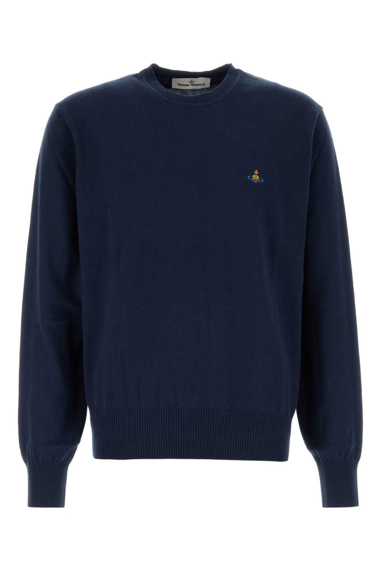 Navy Blue Cotton Blend Alex Sweater