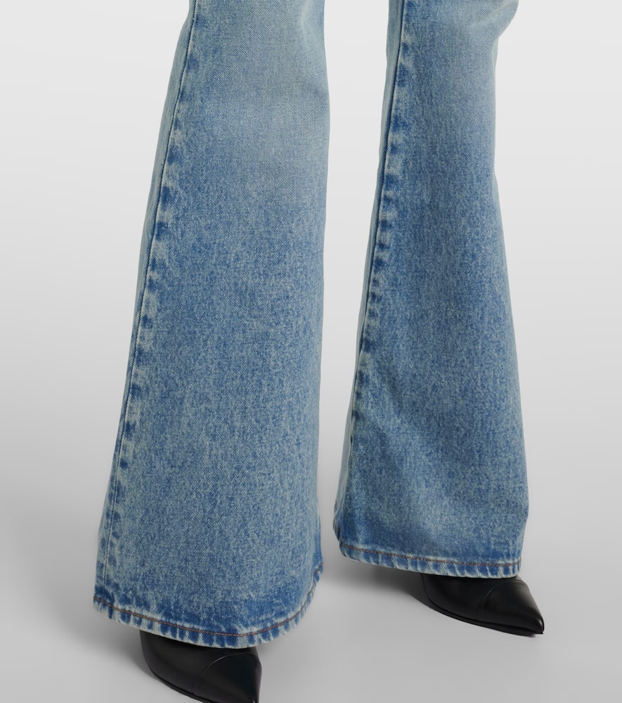 High-waisted flared jeans