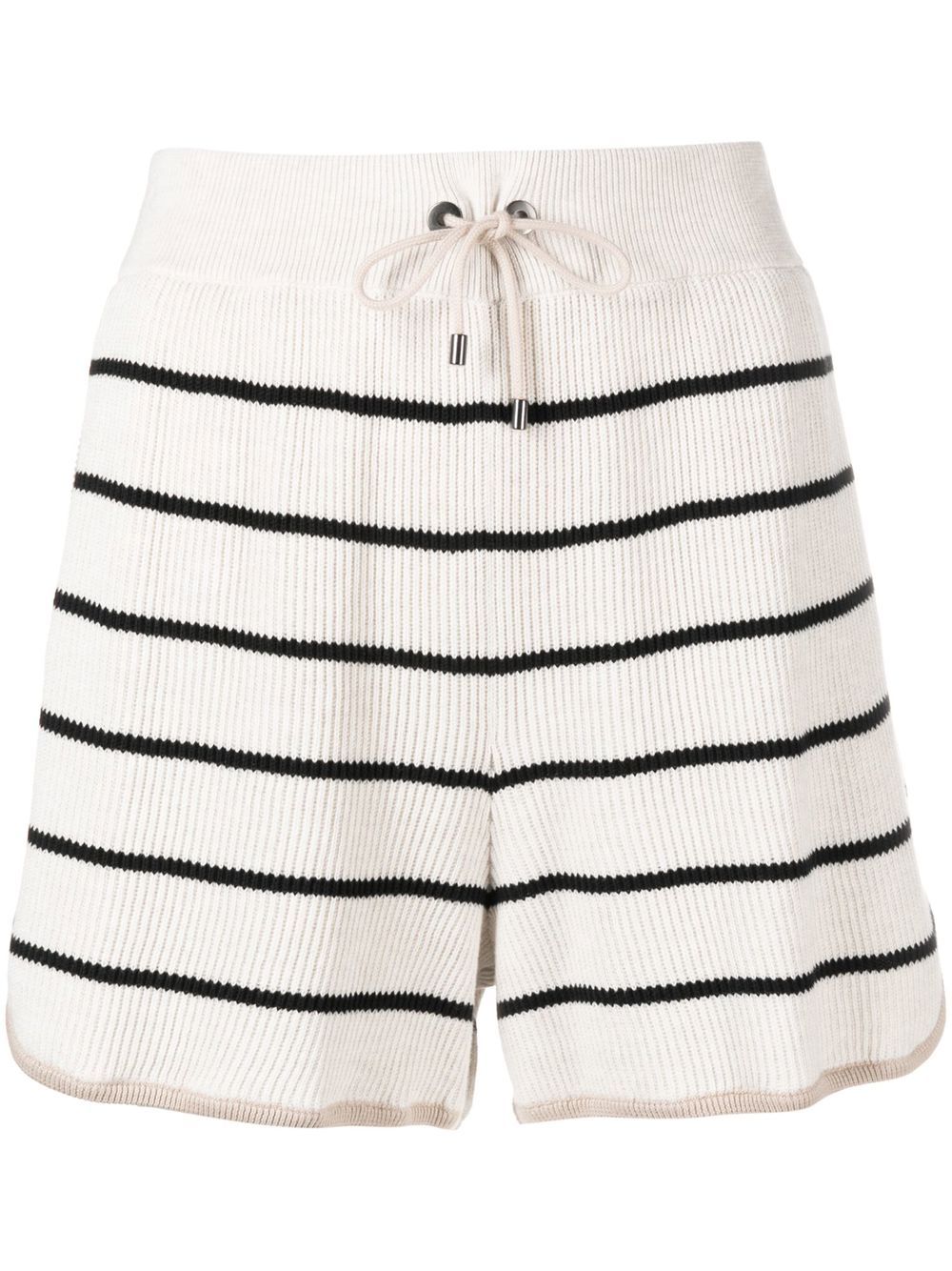 Striped cotton bermuda shorts - Neutrals
