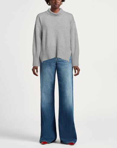 Alpha Studio Woman Turtleneck Light grey Size 6 Wool, Viscose, Polyamide, Cashmere