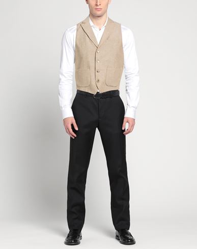 Man Tailored Vest Light brown Size 36 Linen