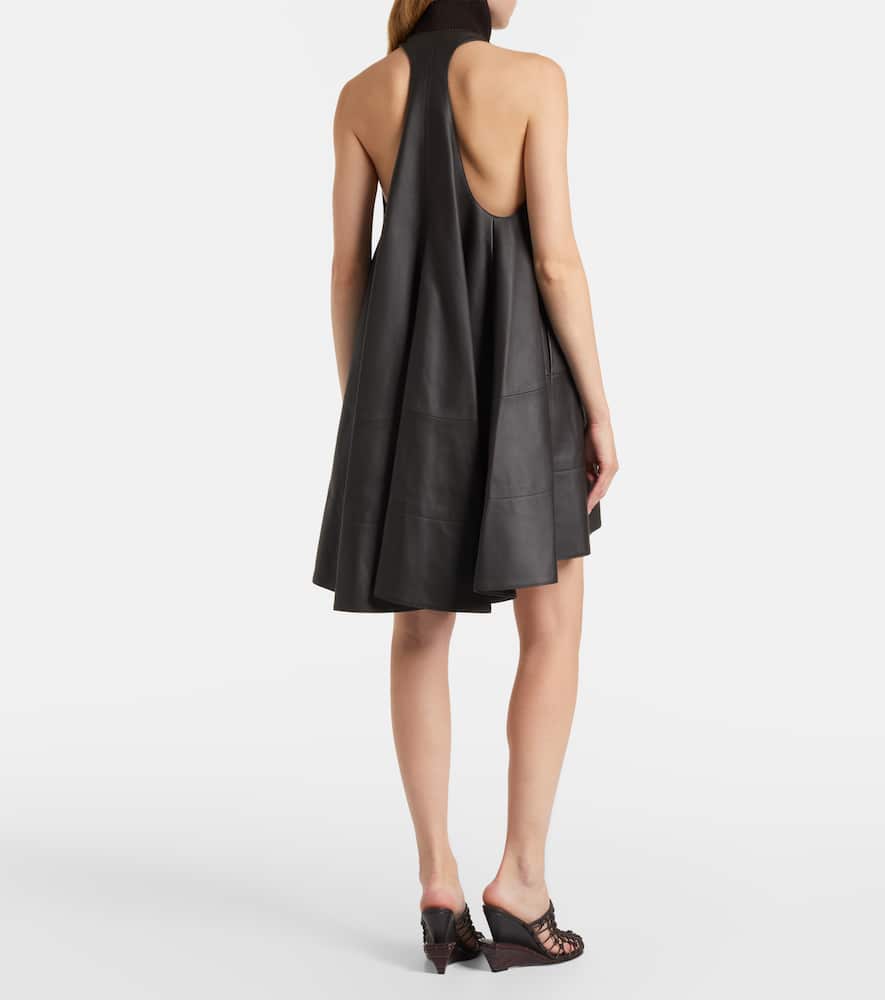 Triangle leather minidress