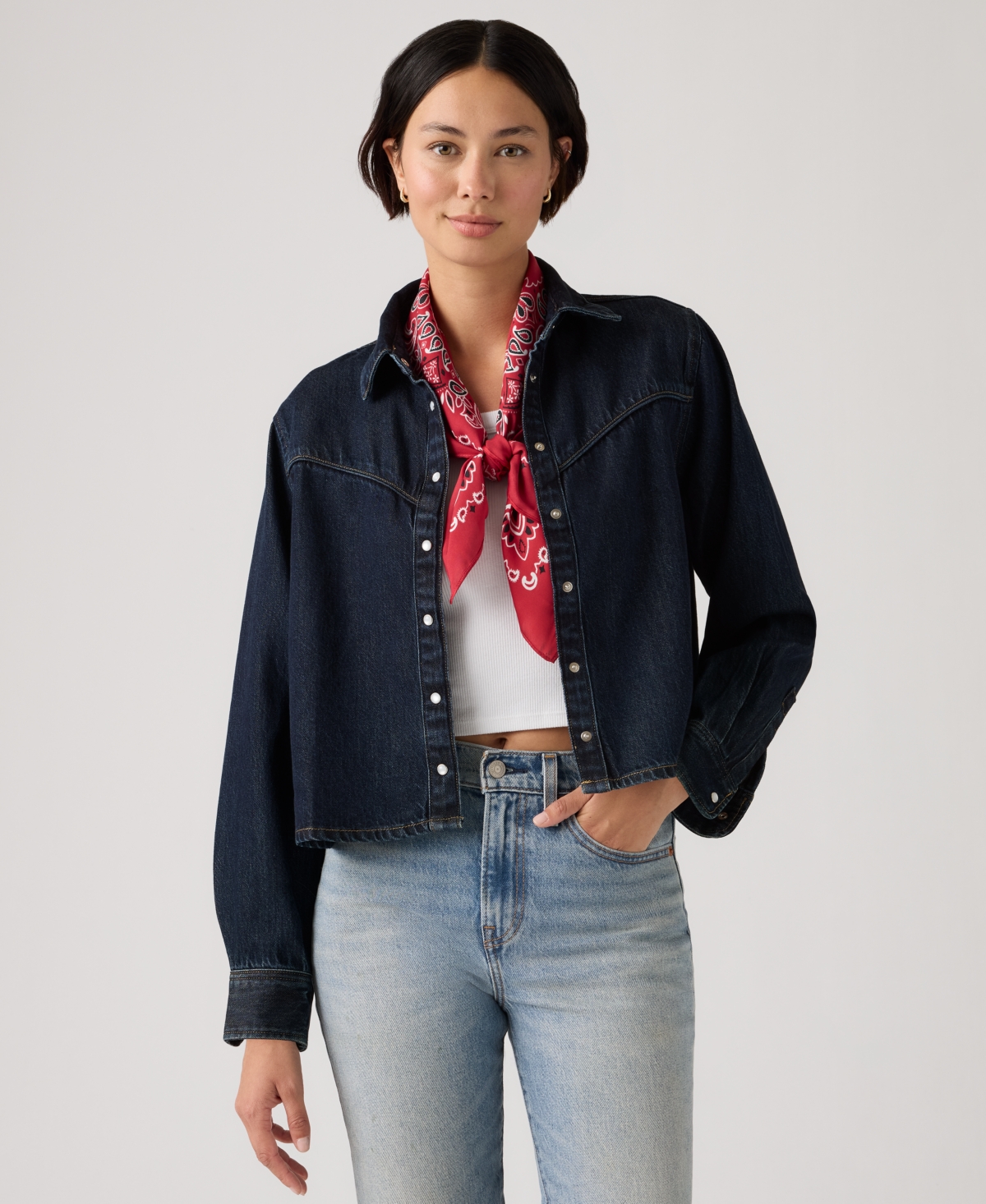 Women's Logan Point Collar Shacket - Tencel Dark Nights