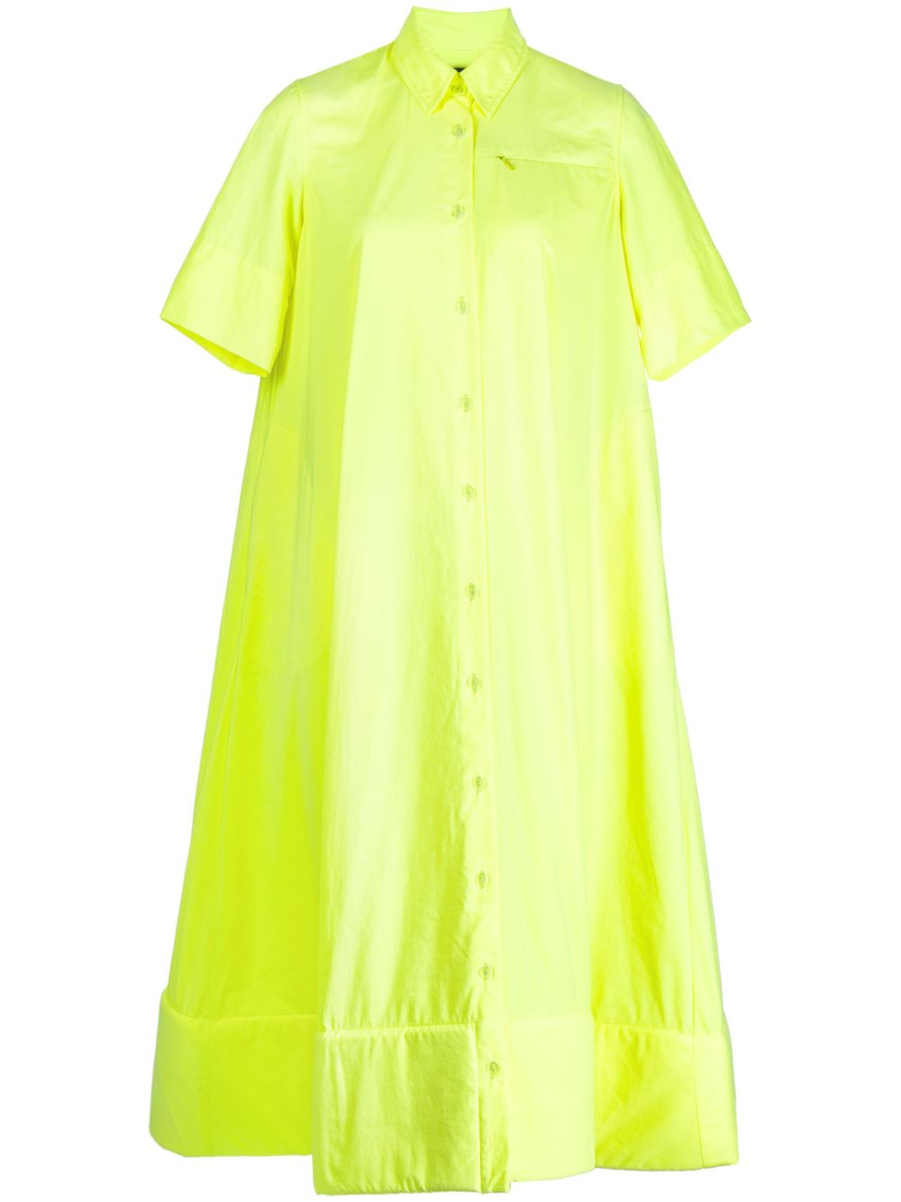 Foam-hem midi shirt dress - Yellow