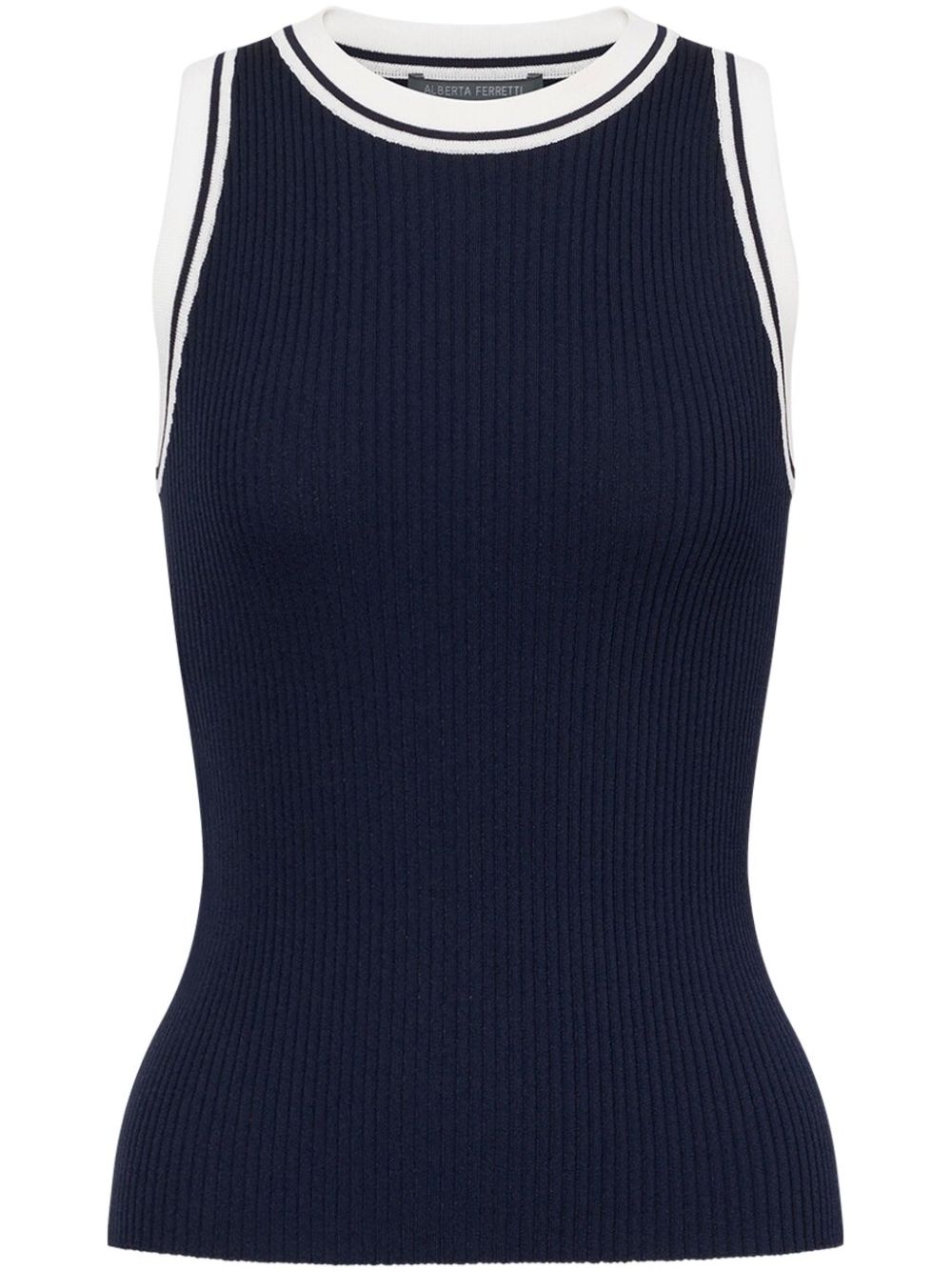 Ribbed-knit top - Blue