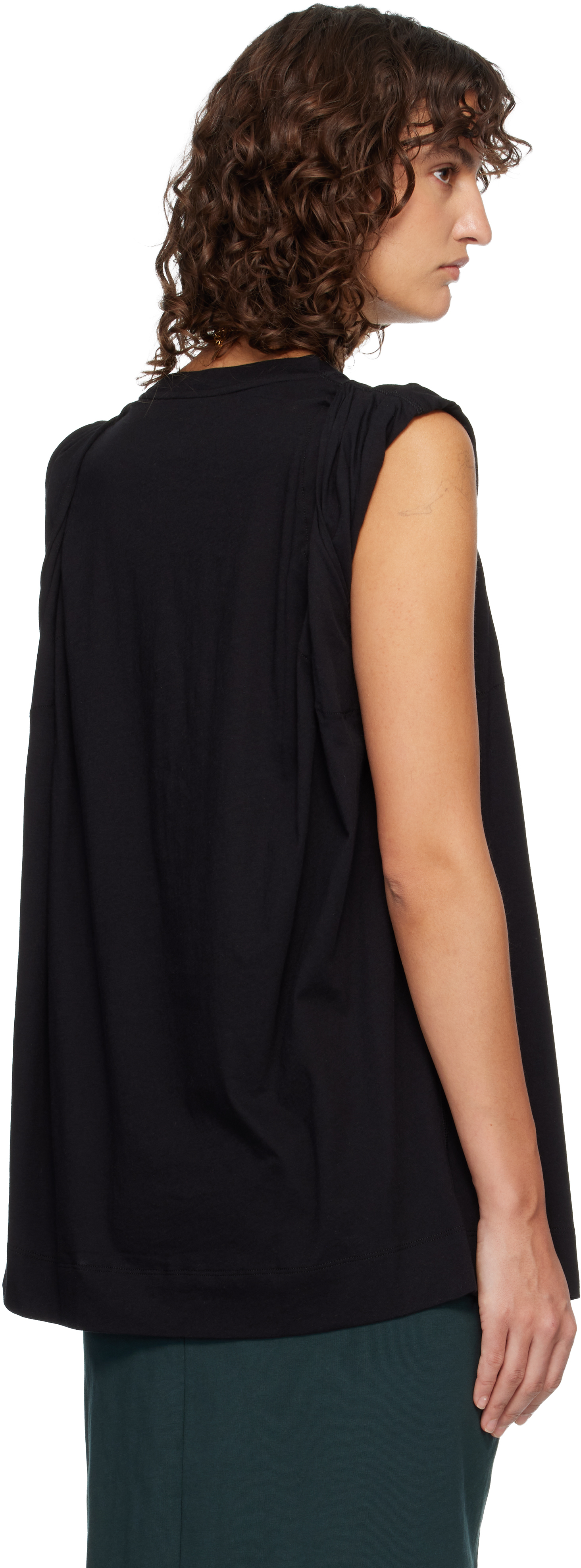 Black Loose Sleeveless T-shirt