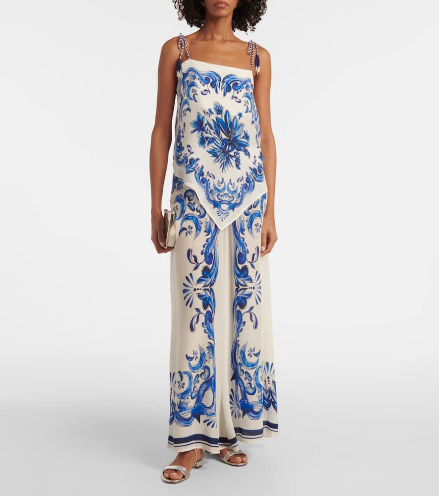 Garden Tiles wide-leg pants